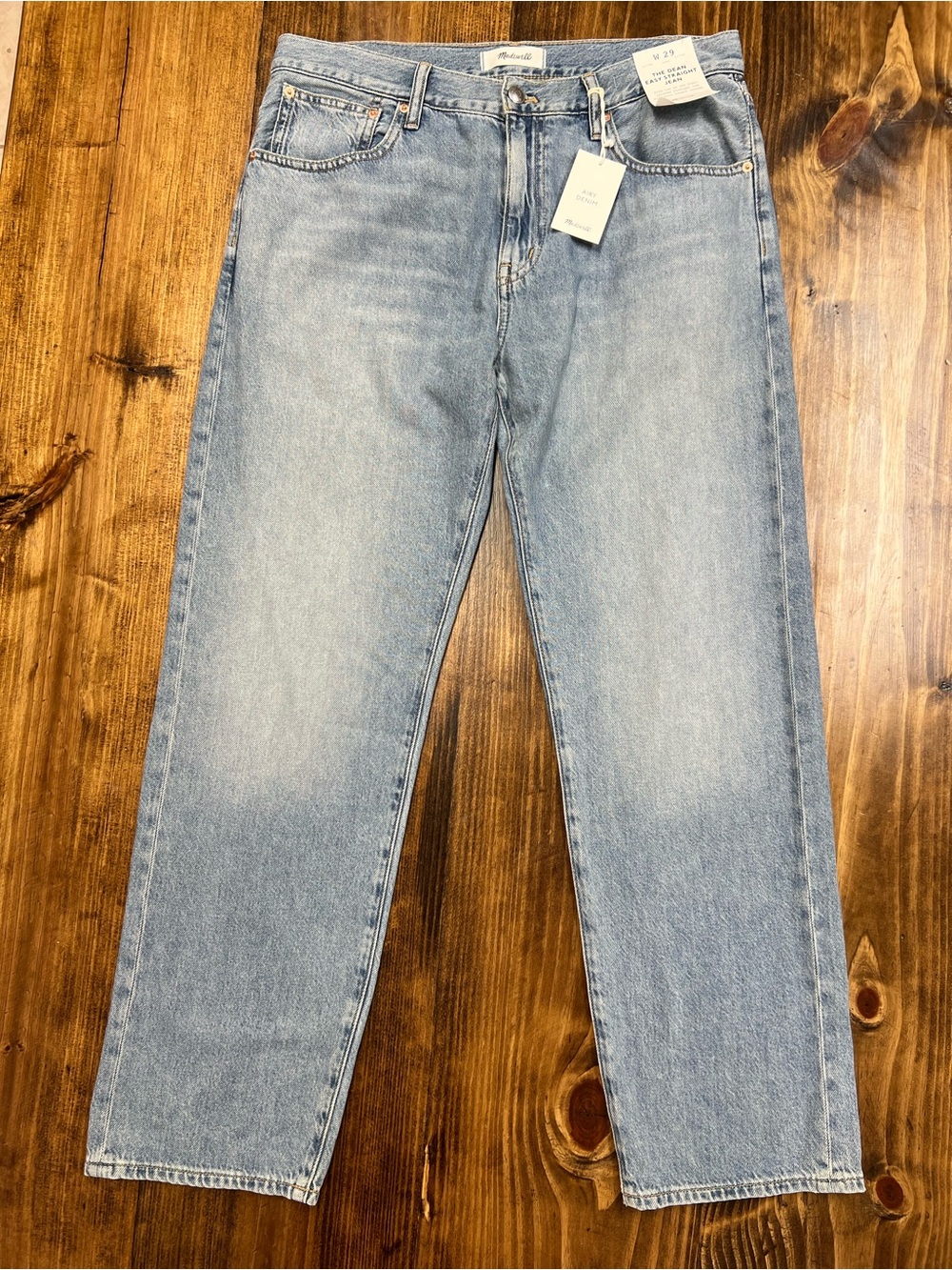 Madewell The Dean Easy Straight Jean in Airy Denim Faded Horizon Wash Size 29 - Picture 7 of 13